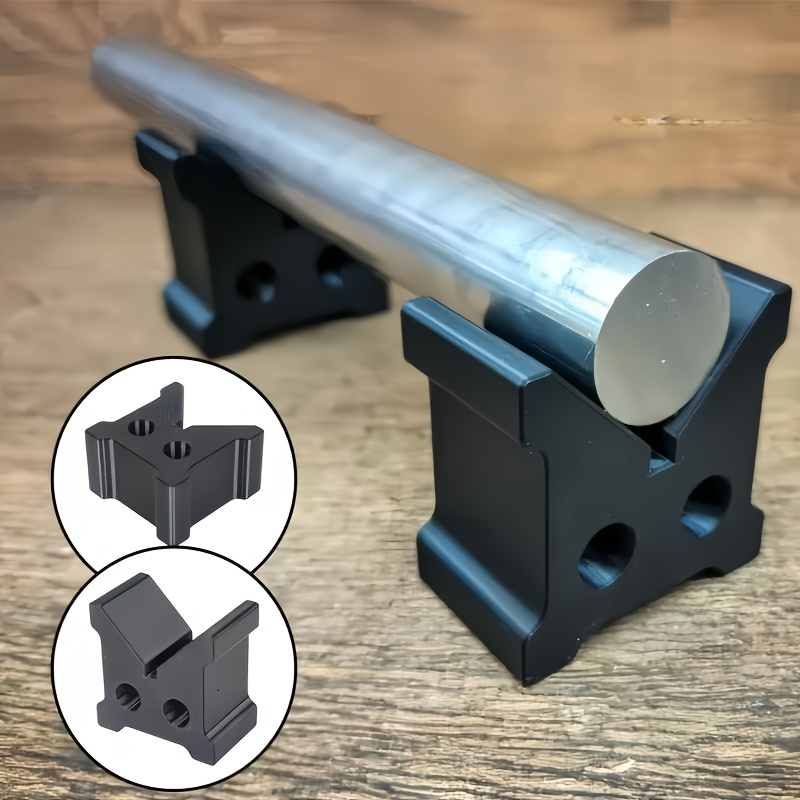 Workshop Tools Used - Black V-shaped Block Support Frame for