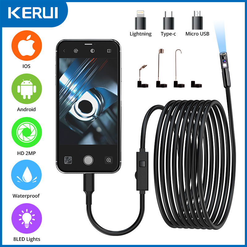 Car Workshop Tools Equipment - KERUI 8mm 2MP Endoscope Automotive Borescope