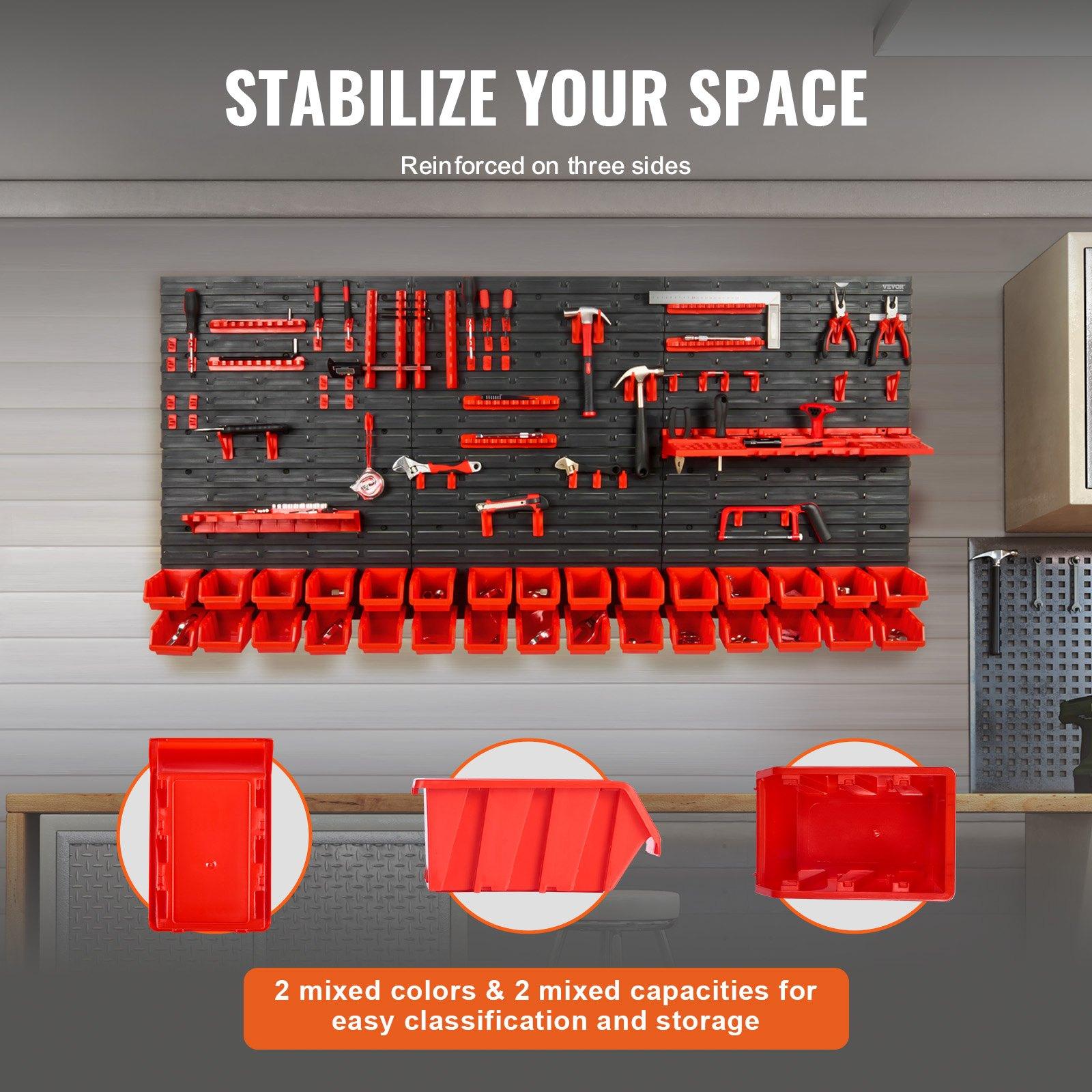 Wall Mounted 30-Bin Plastic Pa - Workshop Tools Wall review and price