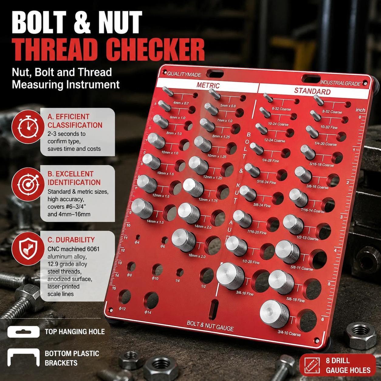 Nut and Bolt Thread Gauge Set  - Tools For Woodworking Workshop review and price