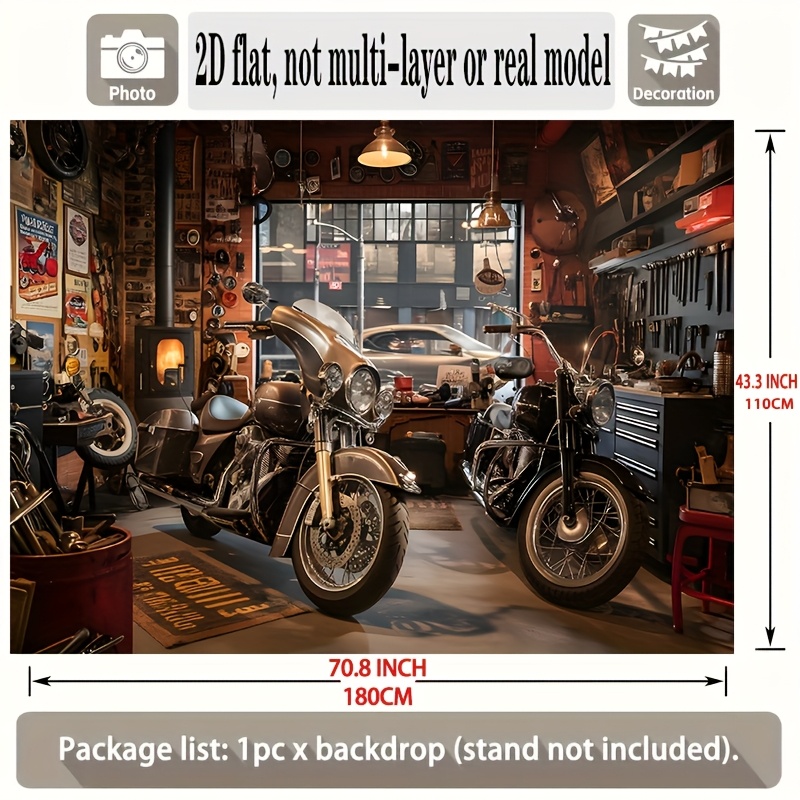 Motorcycle Garage Tapestry Cla - Tools For Motorcycle Workshop review and price