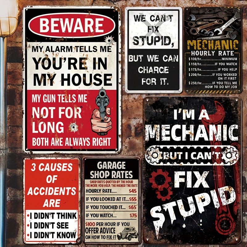 Decorative Sign & Plaque 6pcs  - Workshop Tools Logo review and price