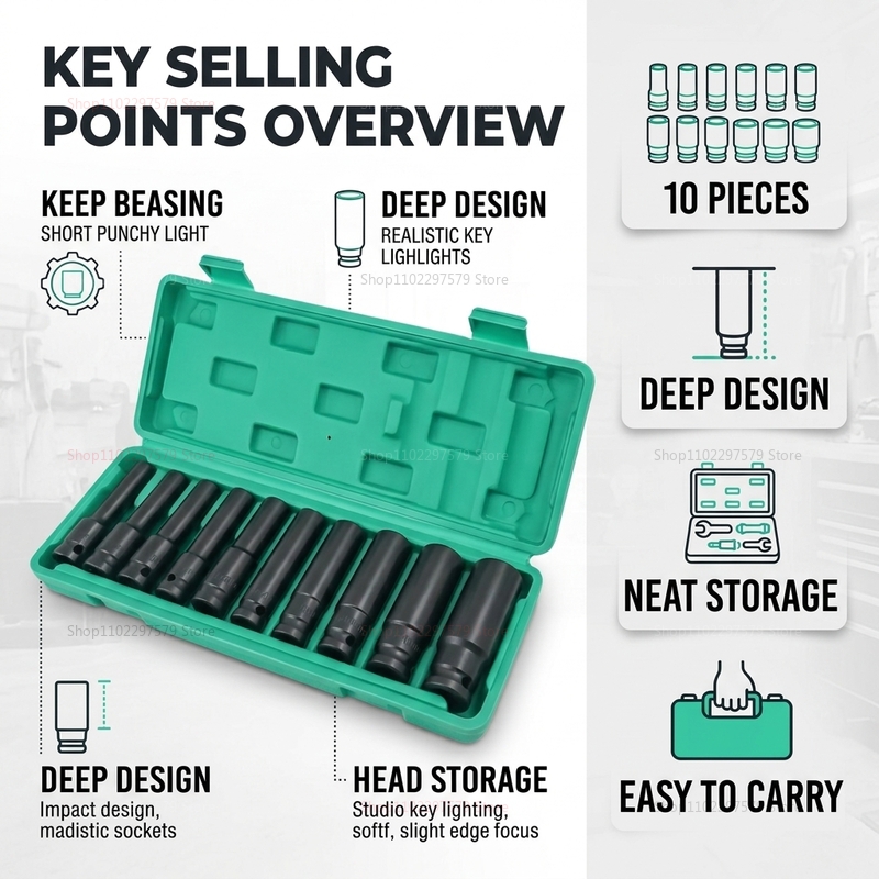 10pcs Socket Wrench Set 8-24mm - Tools For Motorcycle Workshop review and price